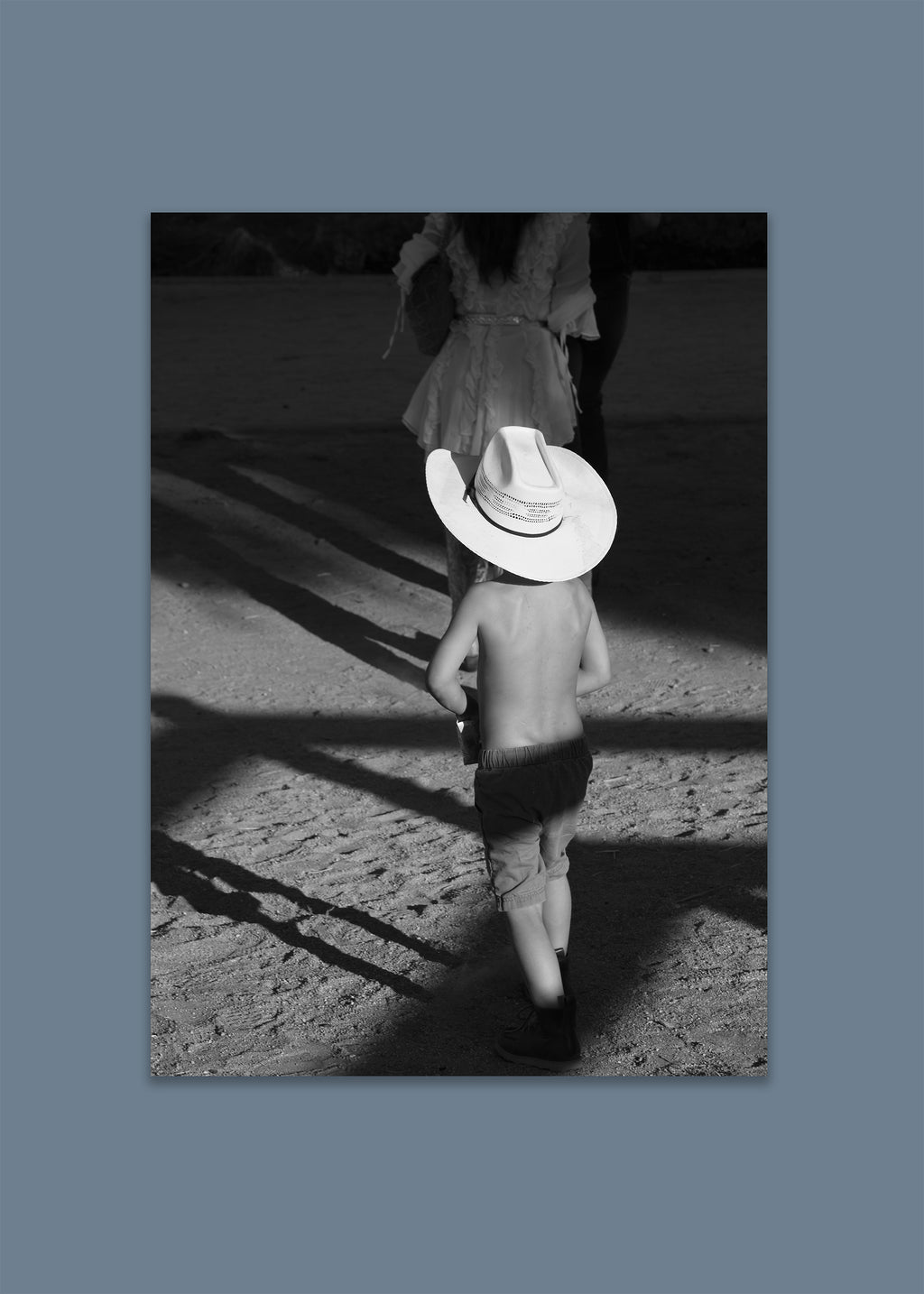 black and white cowboy kid photograph – little cowboy by skiy – los angeles 2024 – her sky visual series