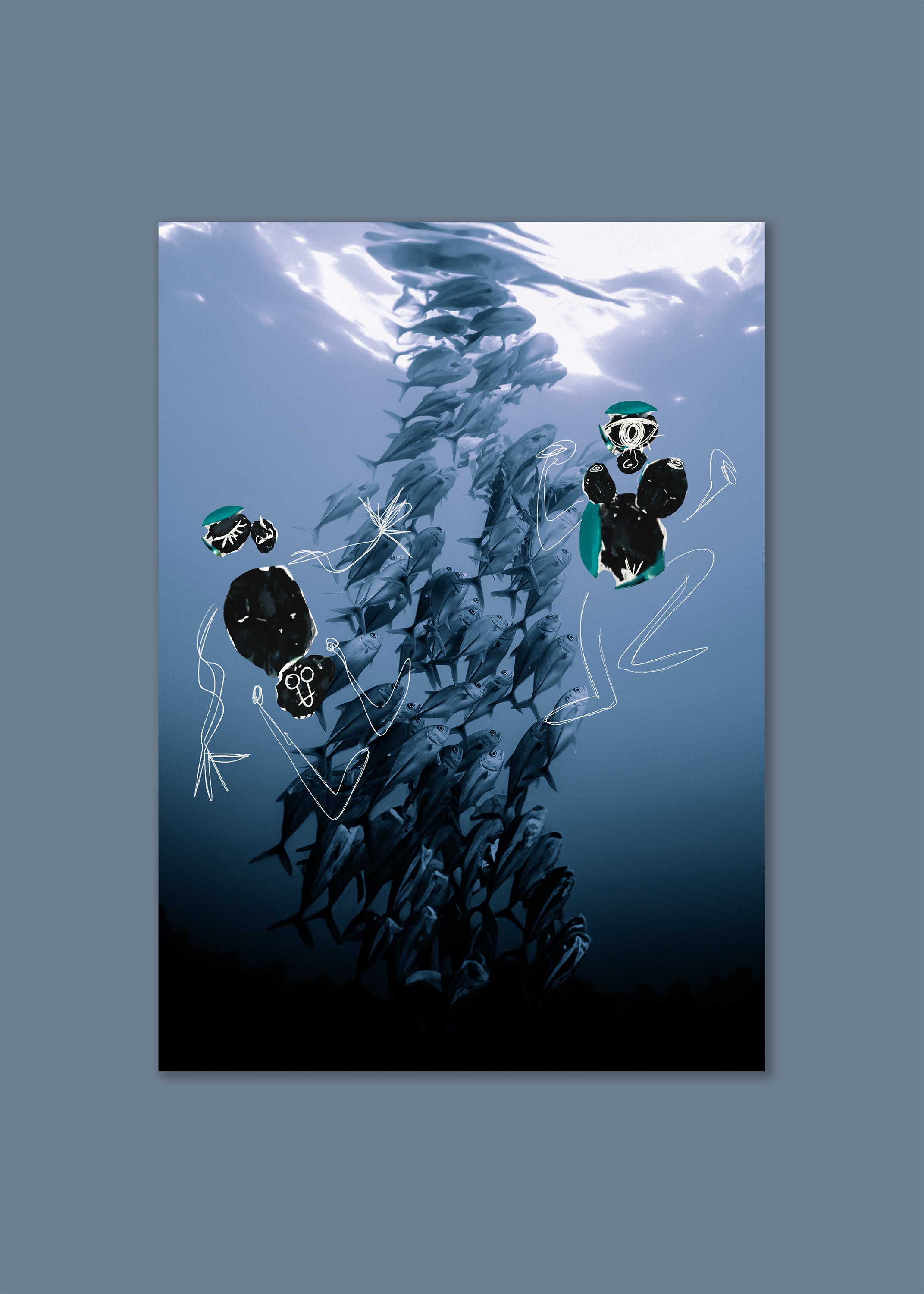 underwater painted collage – the awakening – berlin 2025 – her sky visual series